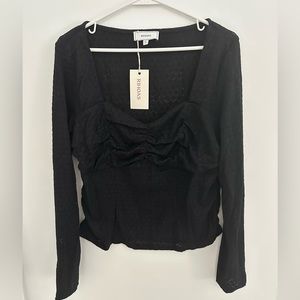 Sweetheart Neck Ruched Knit Top